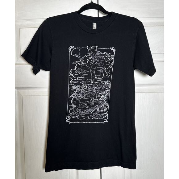 Game Of Thrones Black T-Shirt By American Apparel Sz S Made In USA - Picture 1 of 8